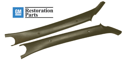 GM Interior A Pillar Moldings Driver and Passenger Side Set 1601 Dark Saddle