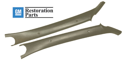 GM Interior A Pillar Moldings Driver and Passenger Side Set  1596 Tan