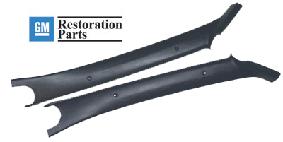 GM Interior A Pillar Moldings Driver and Passenger Side Set  1598 Medium Dark Gray
