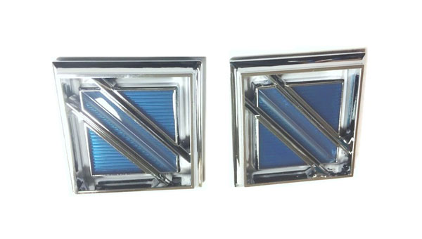 1981-87 Buick Regal Limited Square Blue Sail Panel Emblem Each