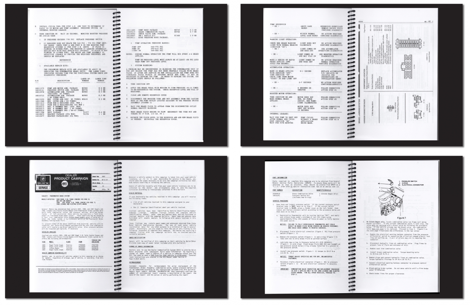 1985-1987 Buick Turbo Regal Powermaster Brake System Trouble Shooter Booklet