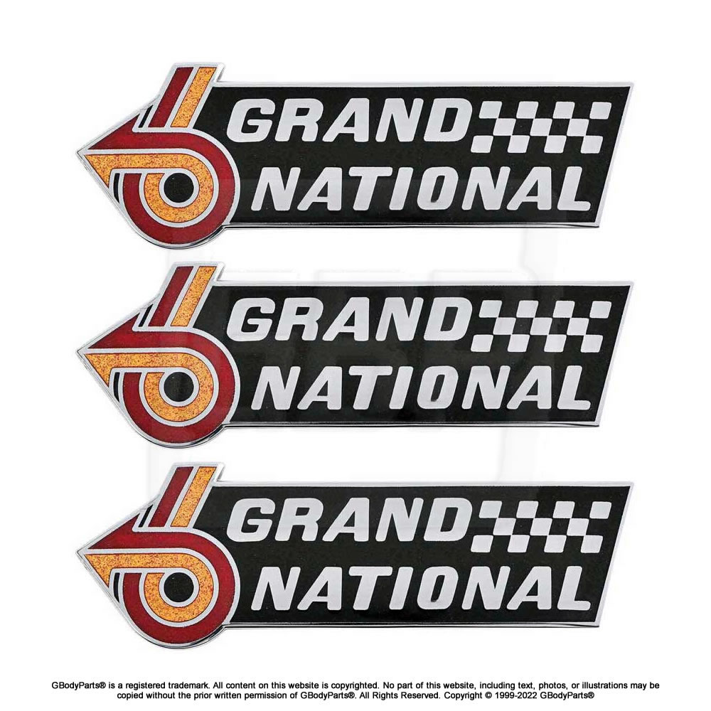 82-87 GN Regal Grand National Fender & Trunk Emblem Correct OE w/ Cloisonné SET