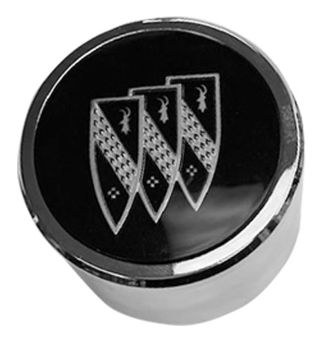 1982 Grand National Chrome Center Cap with Black tri shield inlay and snap ring