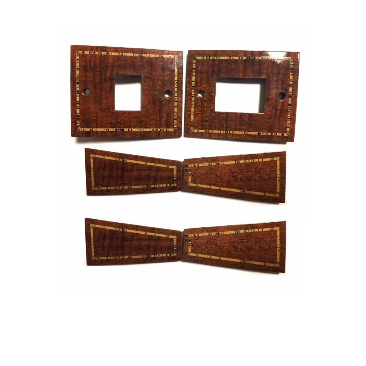 1978-84 Cutlass Hurst Olds Burlwood with Gold Trim Power Window Switch and Pull Strap Escutcheon Cover Complete Set