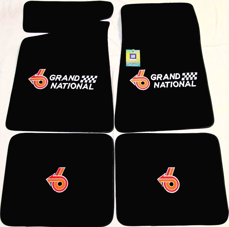 85-87 4 logo Grand National Power 6 Floor Mats Red/Orange
