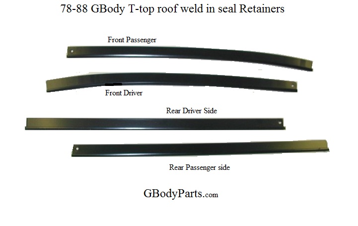 Stainless T-top Front Weatherstrip Retainer Strips