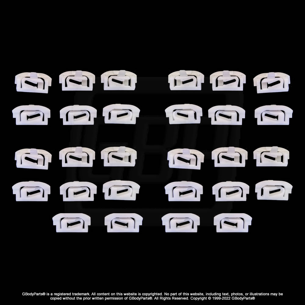 78-88 A/G Body Front Windshield Rear Back Glass Window Molding Trim CLIPS 28 pcs