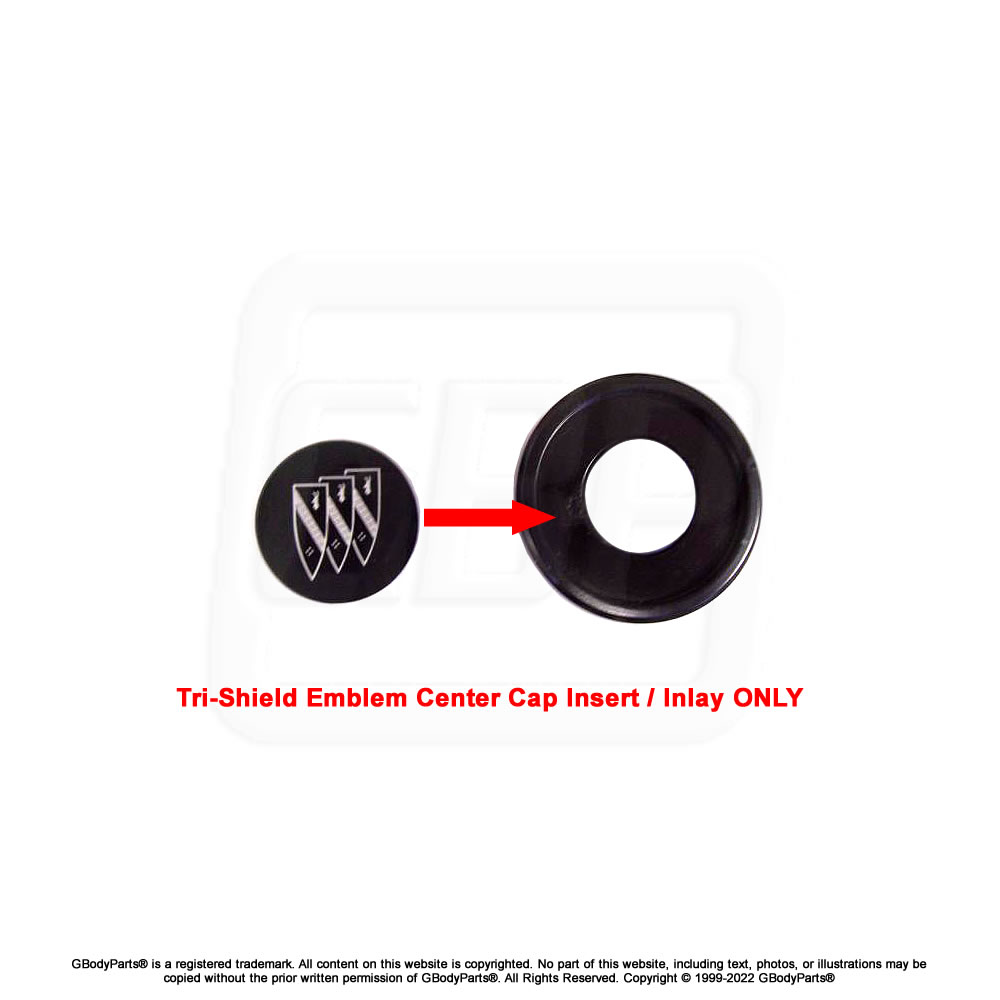 82, 84-85 Grand National 86-87 T-Type / Turbo T Tri-Shield Center Cap Emblem Inlay