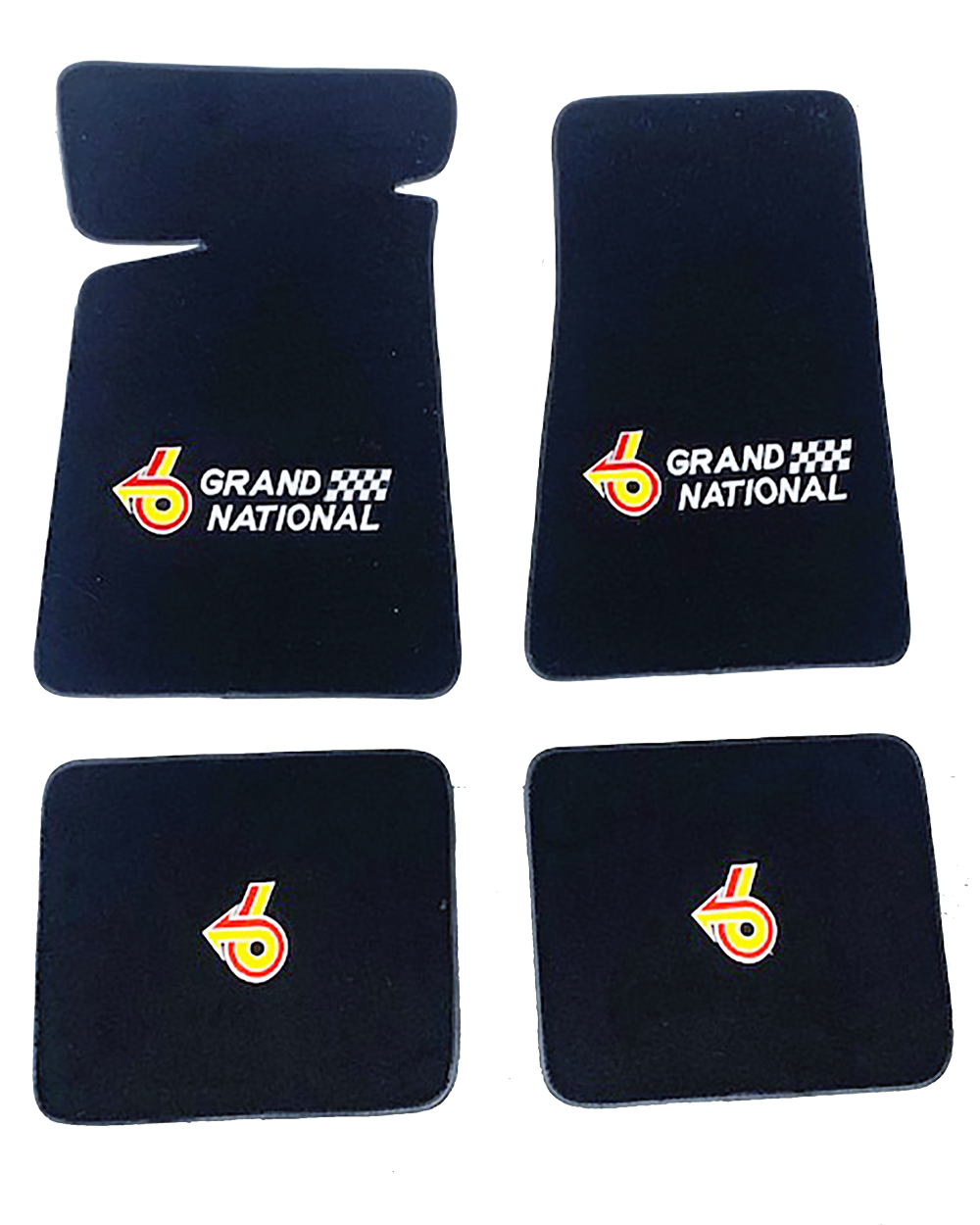 85-87 4 logo Grand National Power 6 Floor Mats Red/Yellow
