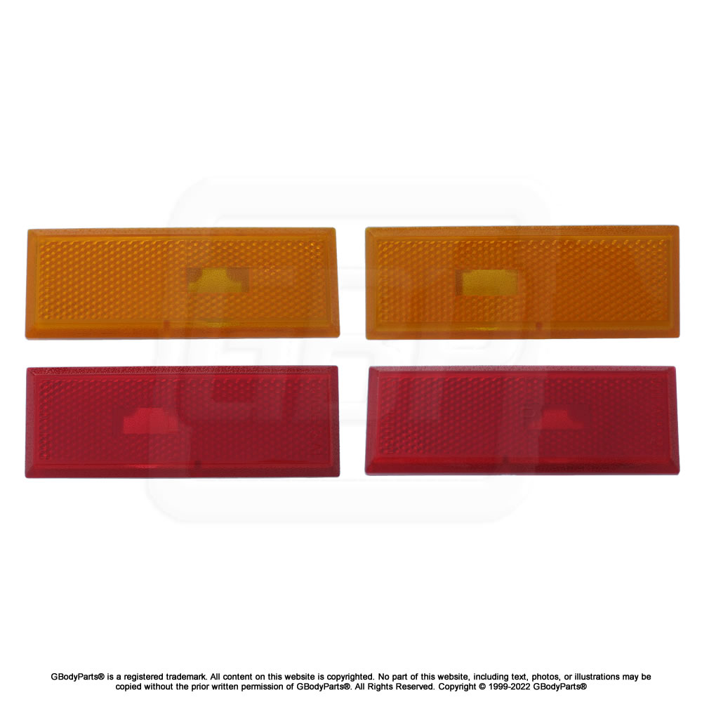 81-88 Oldsmobile Cutlass Front Fender & Rear Quarter Side Marker Light Lamp Lens SET
