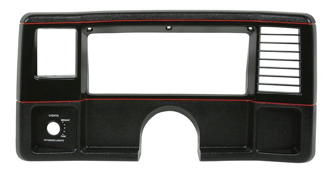 86-88 Monte Carlo / El Camino Dash Instrument Face Plate Black w/Red Strips