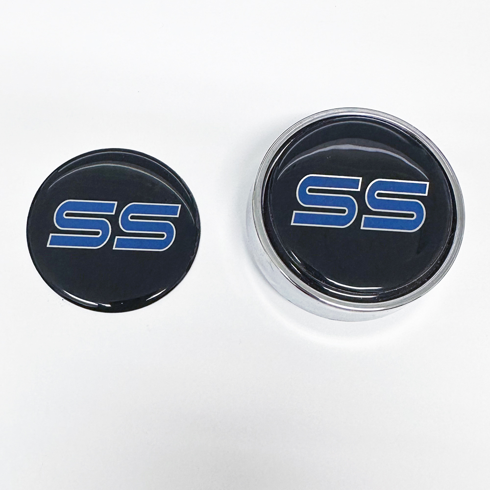 Chevrolet Monte Carlo, El Camino, Malibu SS Blue Domed Center Cap Inlay Decal Set of 4