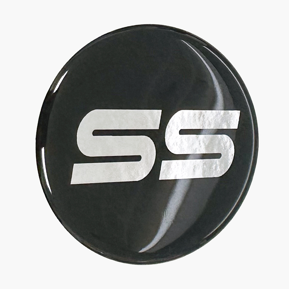 Chevrolet Monte Carlo, El Camino, Malibu SS Silver Domed Center Cap Inlay Decal Silver Each