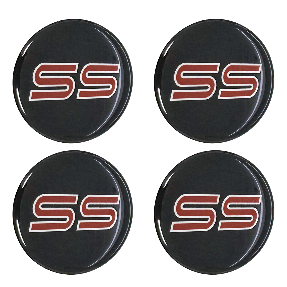 Chevrolet Monte Carlo, El Camino, Malibu SS Red Domed Center Cap Inlay Decal Red Set of 4