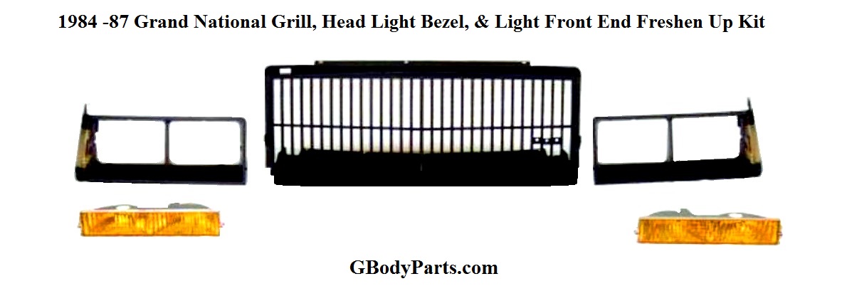 Complete 87 Grand National Grill Head Light Bezel and Front End Lighting Package Deal