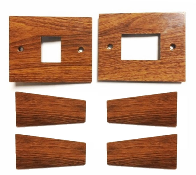 1985-88 Olds Cutlass 442 Driver and Passenger Side Power Window Switch Covers and Door Escutcheon Pull Strap Cover Complete Set