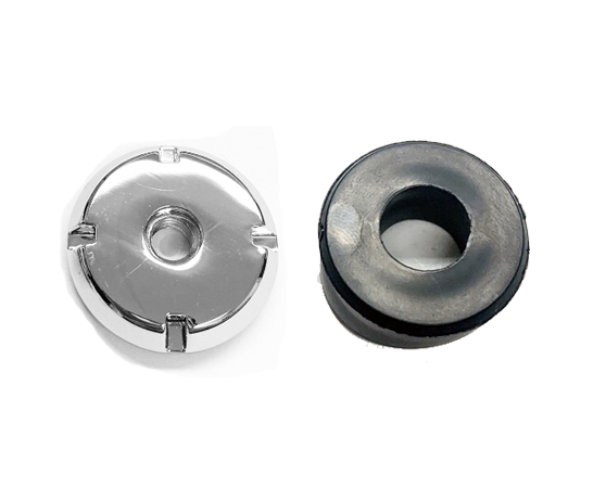 81-88 Olds Cutlass Manual Antenna Bezel and 4 Point Chrome Nut Combo