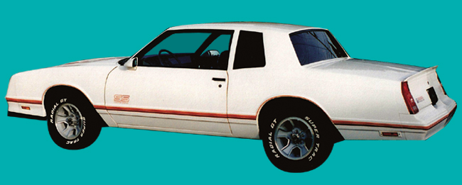 1987-88 MONTE CARLO SS Exterior Decals