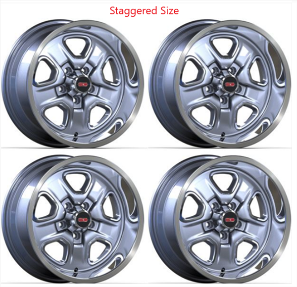 CUTLASS ALUMINUM WHEELS SUPER STOCK II Set of 217 X 8 and 217x9 RIMS with 4.5" Backspacing