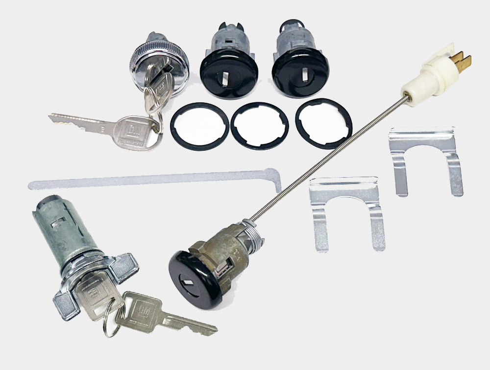 Grand National UA6 Full Alarm Key Lock Set (Ignition Switch with Keys Door, Trunk and Glove Box)