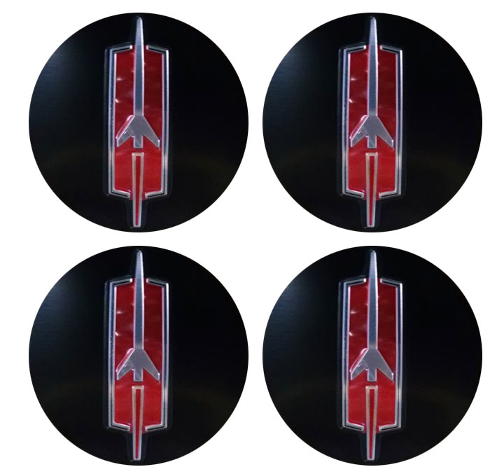 Cutlass Center Cap Inlay Silver/Red on Black