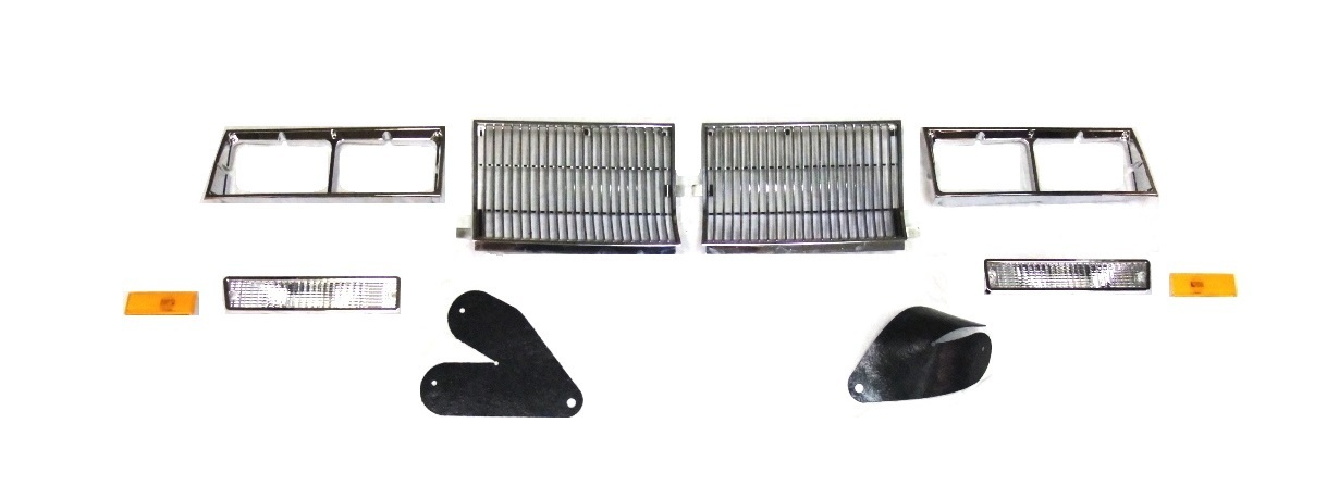 86 Oldsmobile Cultlass Grill, Head Light Bezel, Amber Fender Marker, and Clear Bumper Marker light combo
