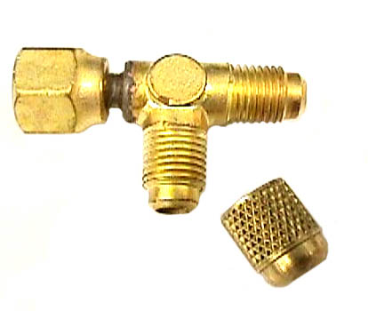 Turbo Buick Fuel Line Tap Schrader Tee 1/4" Access Valve