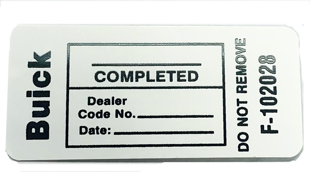 Brake Switch Recall Radiator Top Plate Sticker Label Decal