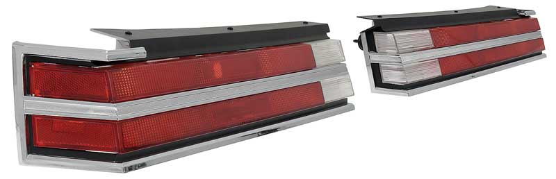 1984-87 Buick Regal; Tail Lamp Assembly; with Lenses, and Chrome Bezels; 6 Piece Set