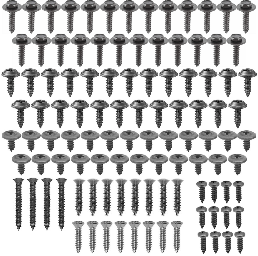 1982-1987 Grand National Interior Trim Molding Exterior Engine Bay 111 Piece Hardware Kit, Black