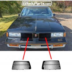 1987 Oldsmobile Cutlass 442 Euro Grill Set All Black GM Part #25530238 & #25530239