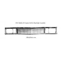 81 Malibu El Camino front end grill assembly and light package