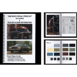 1986 Buick Regal Press Kit (All Models) and Dealer Album Information Booklet