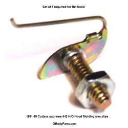 81-88 Oldsmobile Cutlass Supreme/442 Hurst/Olds Hood Molding Trim Clip