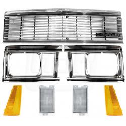 81 Malibu El Camino Grille, Grille Emblem, Headlight Bezel Trim Side Marker Turn Lamp Light SET