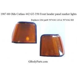 87-88 Olds Cutlass 442 GT-350 Header Panel Marker Lights