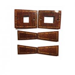 1978-84 Cutlass Hurst Olds Burlwood with Gold Trim Power Window Switch and Pull Strap Escutcheon Cover Complete Set