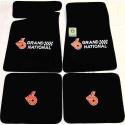 85-87 4 logo Grand National Power 6 Floor Mats Red/Orange