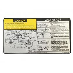79-80 El Camino Trunk Jack Instructions Decal Sticker