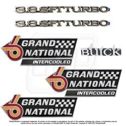 1987 GRAND NATIONAL INTERCOOLED BUICK 3.8 SFI Turbo Hood Fender Trunk Emblem Kit