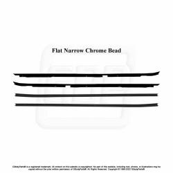 81-87 Regal Flat CHROME O.E. Style Window Felt Dew Sweep Set Inner & Outer 4pc