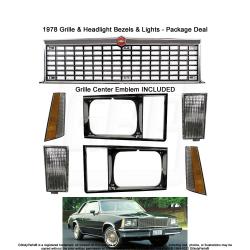 1978 Malibu El Camino Grille Headlight Bezel Marker Turn Signal Lamp Light Set