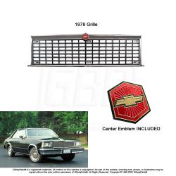 1978 Malibu El Camino Grille with Bowtie Emblem Insert Included