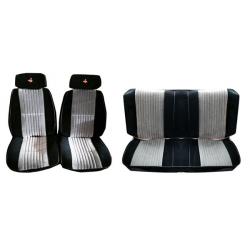 Grand National Reproduction Material Front Bucket Seat, Head Rest and rear Bench Seat Covers with Embroidered Headrests