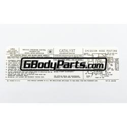1984 Hurst Olds Emission Label Decal
