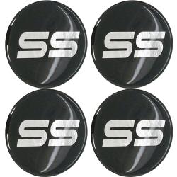 Chevrolet Monte Carlo, El Camino, Malibu SS Silver Domed Center Cap Inlay Decal Silver Set of 4