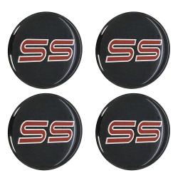 Chevrolet Monte Carlo, El Camino, Malibu SS Red Domed Center Cap Inlay Decal Red Set of 4