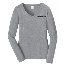 GBody Parts Logo Ladies Long Sleeve T-Shirt, Gray