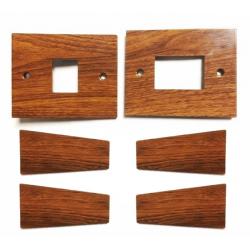 1985-88 Olds Cutlass 442 Driver and Passenger Side Power Window Switch Covers and Door Escutcheon Pull Strap Cover Complete Set