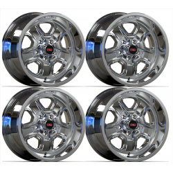 Chrome Plated ALUMINUM SUPER STOCK II Set of 417 X 9 with 5.125" Backspacing